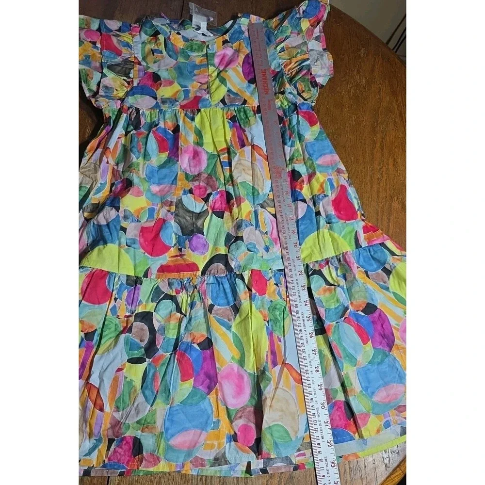 TCEC Women's Colorful Tiered Dress Woth Slip Fuchsia M NWT - Picture 7 of 9